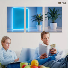 2D flat 1pc Modern Neon Glow Wall Art Botanical Living Room Bedroom Home Decor Gallery Wrapped Canvas Prints for Wall D��cor Stylish Artwork