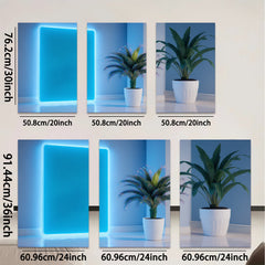 2D flat 1pc Modern Neon Glow Wall Art Botanical Living Room Bedroom Home Decor Gallery Wrapped Canvas Prints for Wall D��cor Stylish Artwork