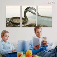 2D flat 1pc Modern Waterfall Sculpture Coastal Zen Garden Wall Art Living Room Bedroom Decor Farmhouse Style Canvas Prints Ready To Hang