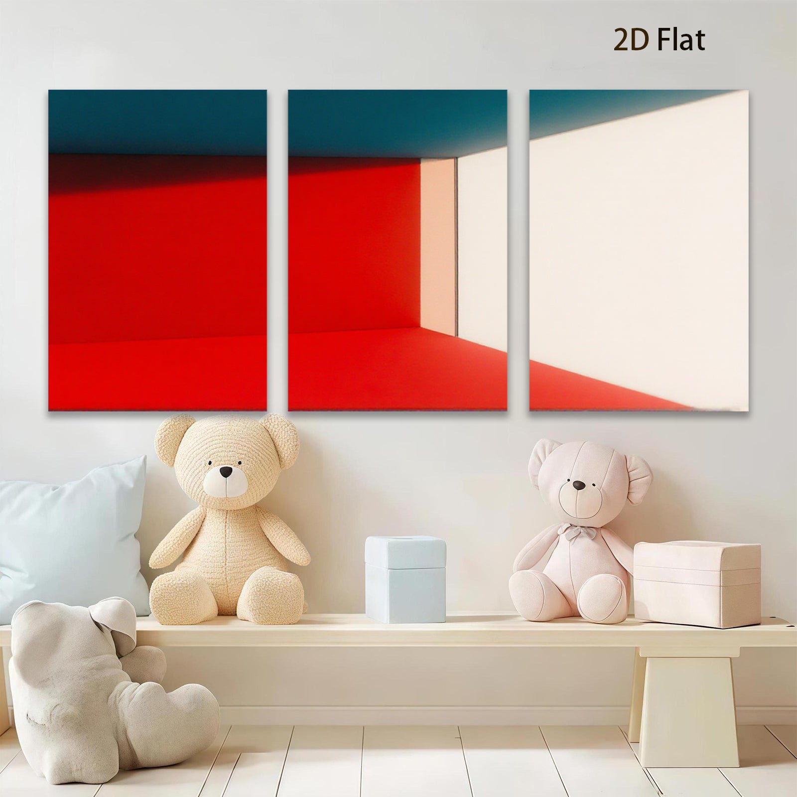 2D flat 1pc Modern abstract color block wall art living room bedroom home decor farmhouse style canvas prints gallery wrapped ready to hang