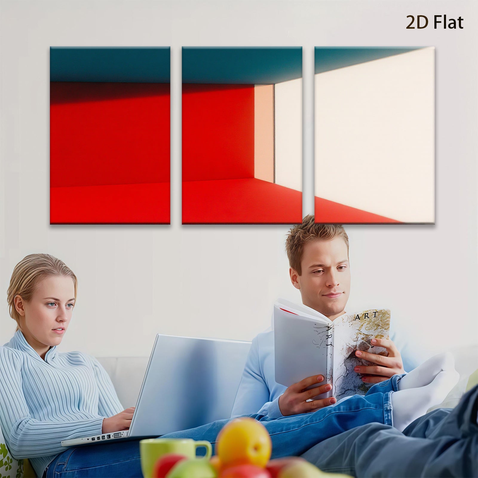 2D flat 1pc Modern abstract color block wall art living room bedroom home decor farmhouse style canvas prints gallery wrapped ready to hang