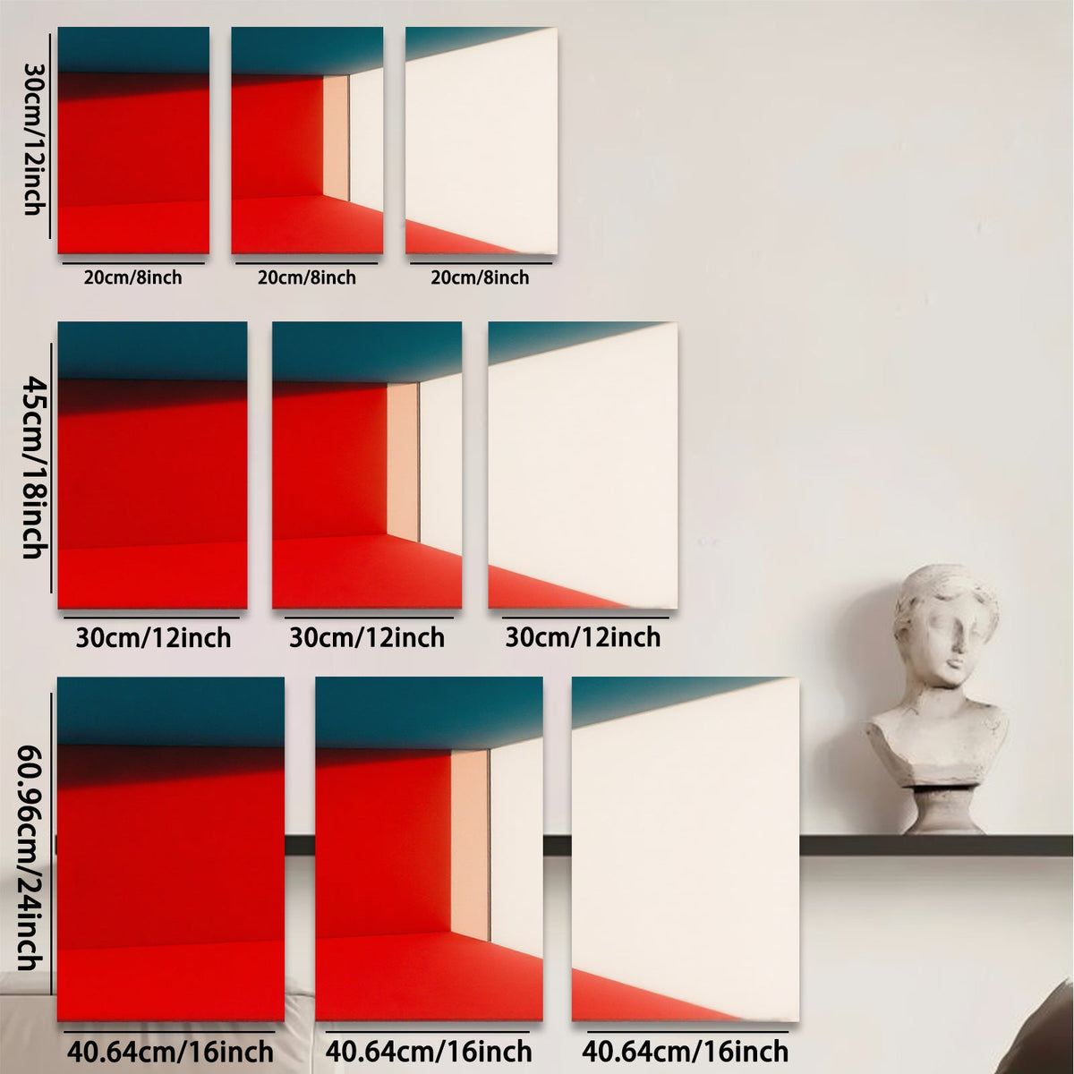 2D flat 1pc Modern abstract color block wall art living room bedroom home decor farmhouse style canvas prints gallery wrapped ready to hang