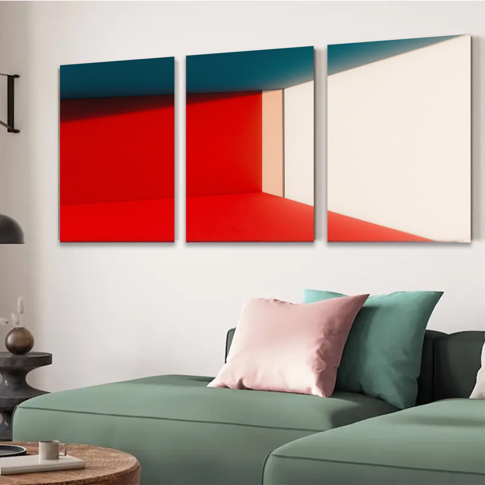 2D flat 1pc Modern abstract color block wall art living room bedroom home decor farmhouse style canvas prints gallery wrapped ready to hang