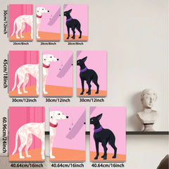 2D flat 1pc Modern minimalist dog portrait vibrant gallery wall art living room bedroom decor farmhouse style canvas prints