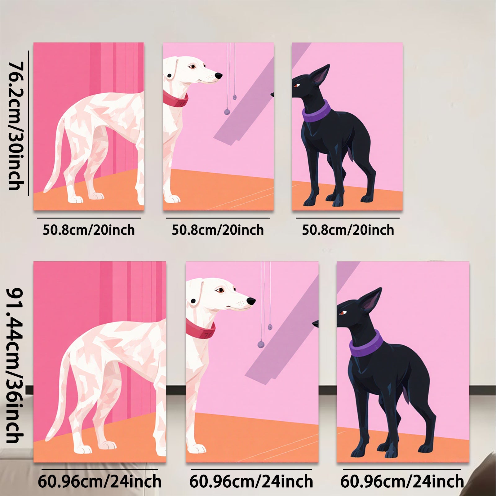 2D flat 1pc Modern minimalist dog portrait vibrant gallery wall art living room bedroom decor farmhouse style canvas prints