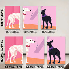 2D flat 1pc Modern minimalist dog portrait vibrant gallery wall art living room bedroom decor farmhouse style canvas prints