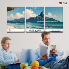 2D flat 1pc Moorea tropical island scenic wall art canvas prints for living room bedroom office decor farmhouse style modern minimalist gallery wrapped