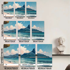 2D flat 1pc Moorea tropical island scenic wall art canvas prints for living room bedroom office decor farmhouse style modern minimalist gallery wrapped