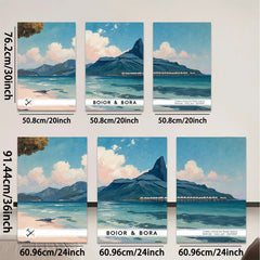 2D flat 1pc Moorea tropical island scenic wall art canvas prints for living room bedroom office decor farmhouse style modern minimalist gallery wrapped