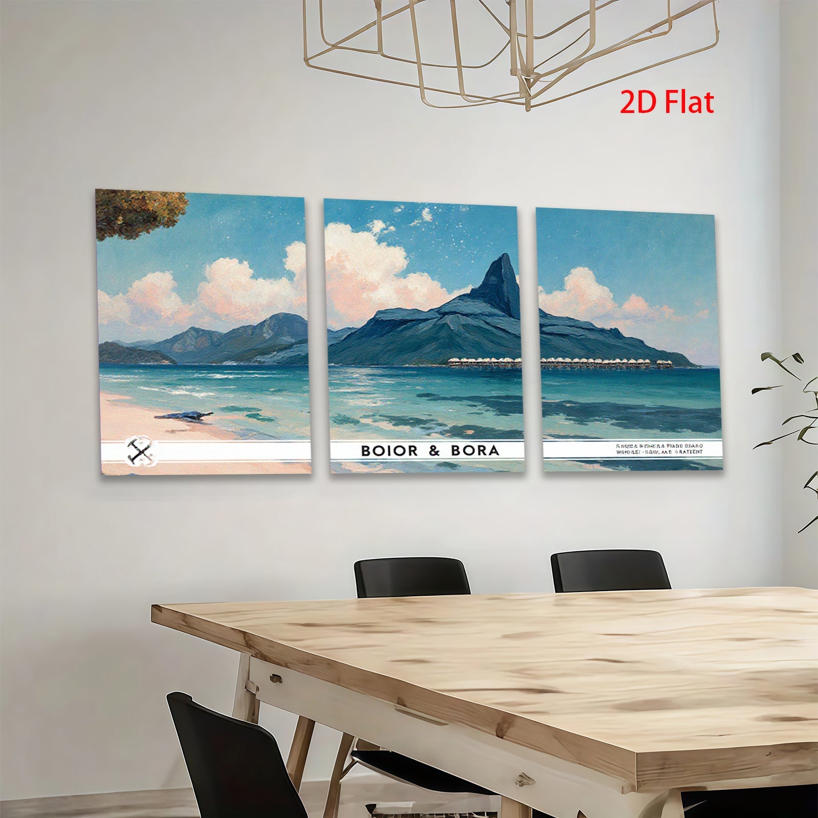2D flat 1pc Moorea tropical island scenic wall art canvas prints for living room bedroom office decor farmhouse style modern minimalist gallery wrapped
