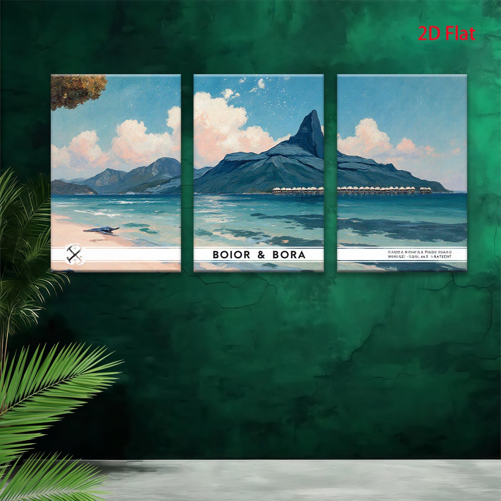 2D flat 1pc Moorea tropical island scenic wall art canvas prints for living room bedroom office decor farmhouse style modern minimalist gallery wrapped