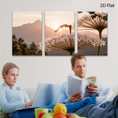2D flat 1pc Mountain Bloom Floral Landscape Wall Art Canvas Prints for Living Room Bedroom Home Decor Modern Farmhouse Style Aesthetic Room Refresh