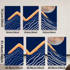 2D flat 1pc Mountainscape under luminous moon wall art for living room bedroom home decor farmhouse style modern minimalist gallery wrapped canvas prints
