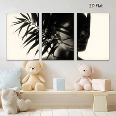 2D flat 1pc Mystical Portrait Sunlight Shadow Wall Art for Living Room Bedroom Gallery Wrapped Canvas Prints Modern Farmhouse Decor Coastal Vibes Botanical Design