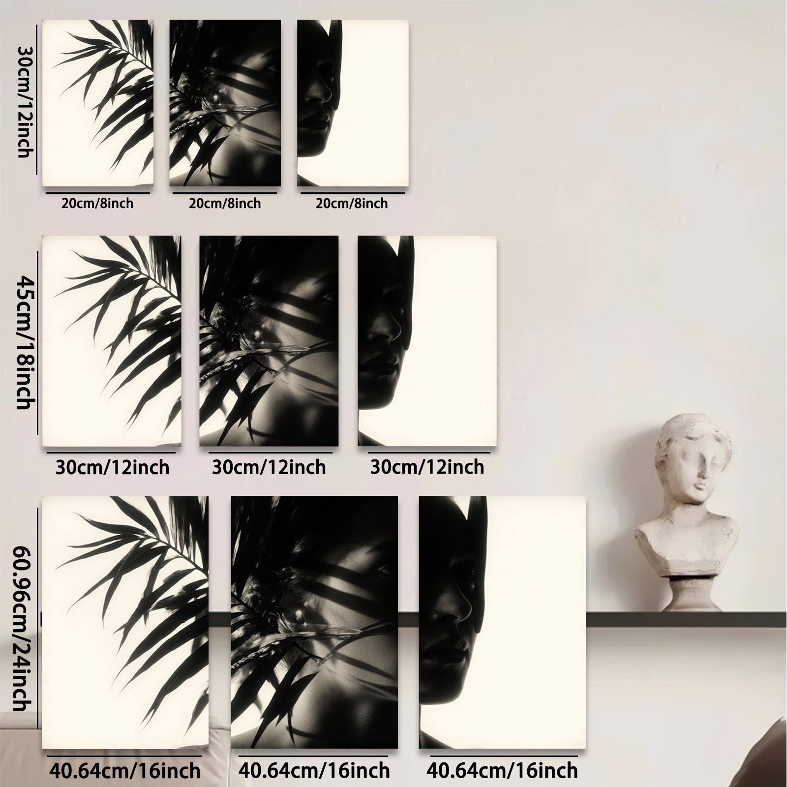 2D flat 1pc Mystical Portrait Sunlight Shadow Wall Art for Living Room Bedroom Gallery Wrapped Canvas Prints Modern Farmhouse Decor Coastal Vibes Botanical Design