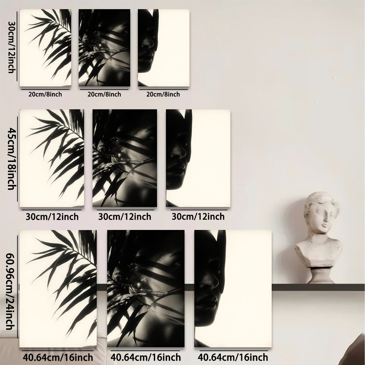 2D flat 1pc Mystical Portrait Sunlight Shadow Wall Art for Living Room Bedroom Gallery Wrapped Canvas Prints Modern Farmhouse Decor Coastal Vibes Botanical Design