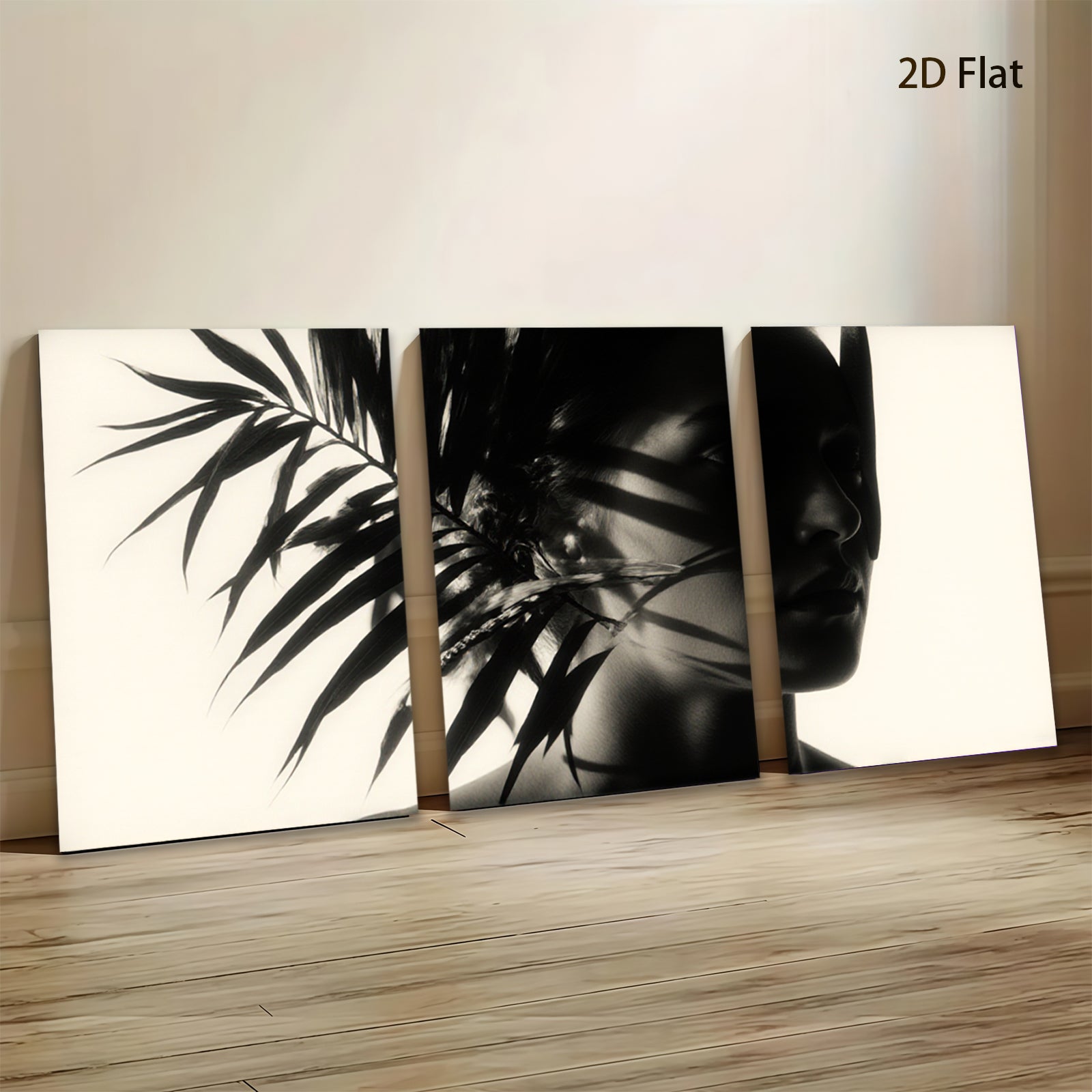 2D flat 1pc Mystical Portrait Sunlight Shadow Wall Art for Living Room Bedroom Gallery Wrapped Canvas Prints Modern Farmhouse Decor Coastal Vibes Botanical Design