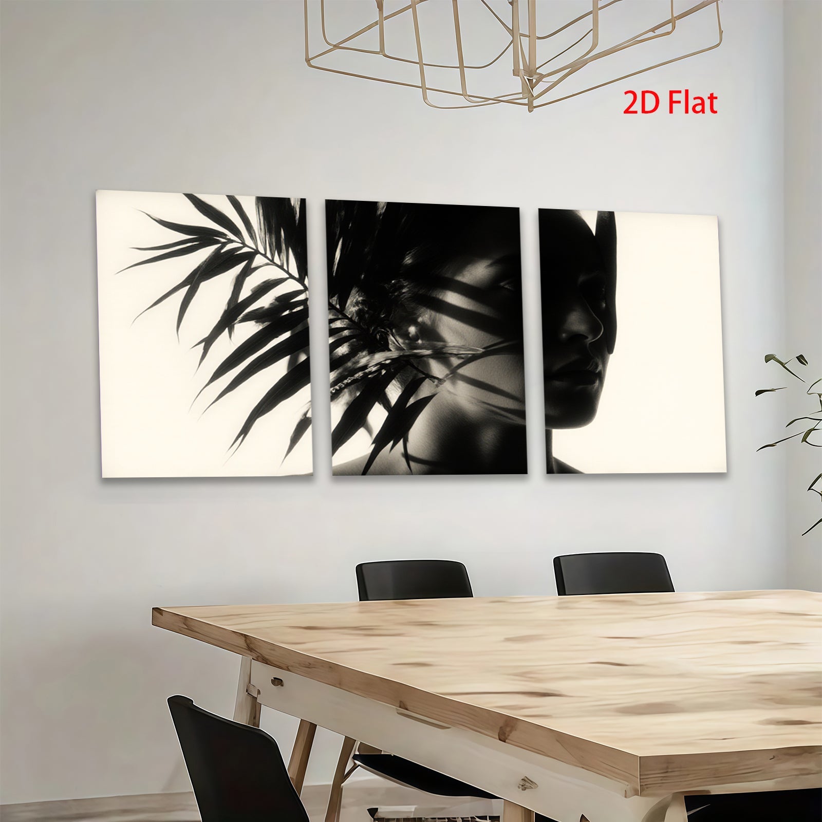 2D flat 1pc Mystical Portrait Sunlight Shadow Wall Art for Living Room Bedroom Gallery Wrapped Canvas Prints Modern Farmhouse Decor Coastal Vibes Botanical Design