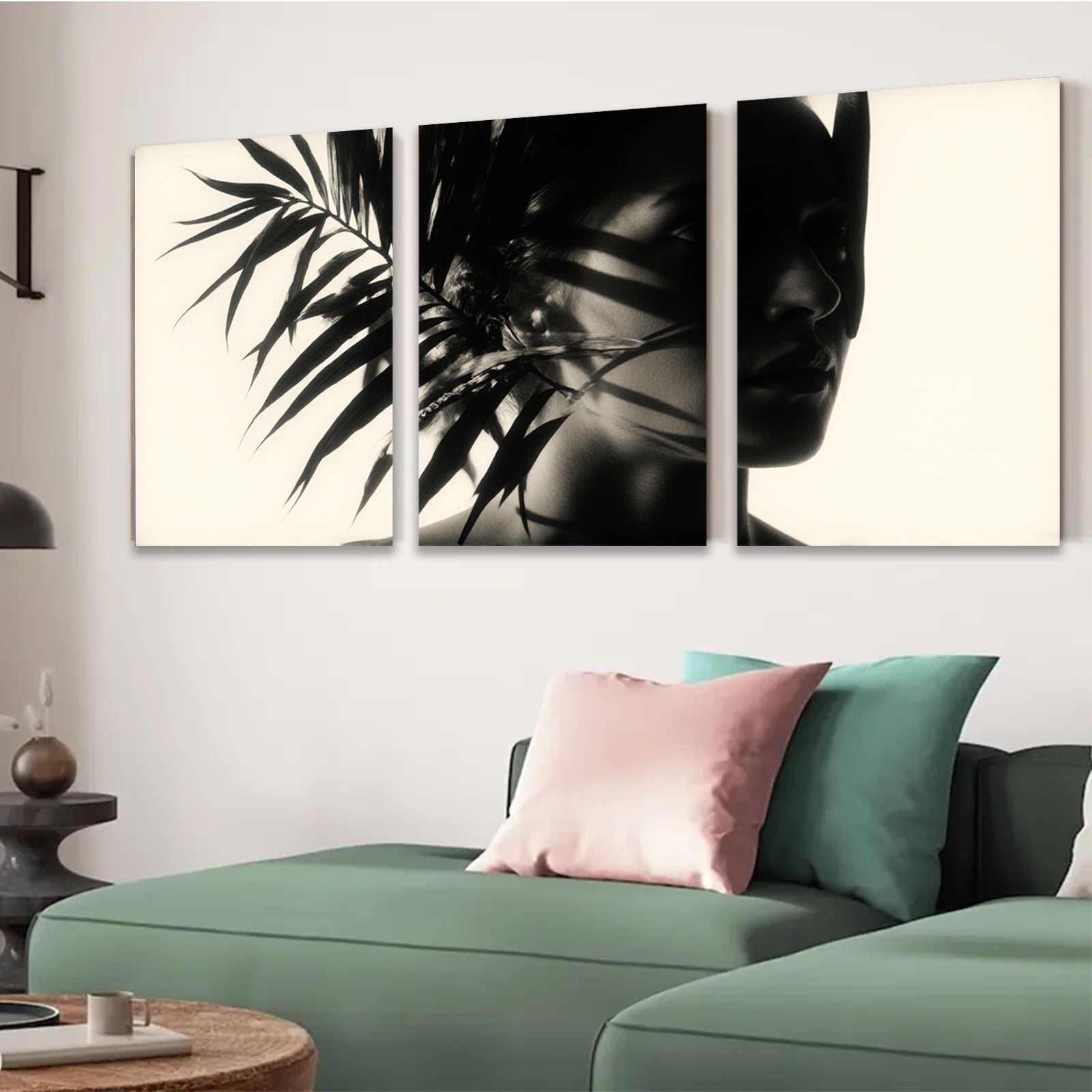 2D flat 1pc Mystical Portrait Sunlight Shadow Wall Art for Living Room Bedroom Gallery Wrapped Canvas Prints Modern Farmhouse Decor Coastal Vibes Botanical Design