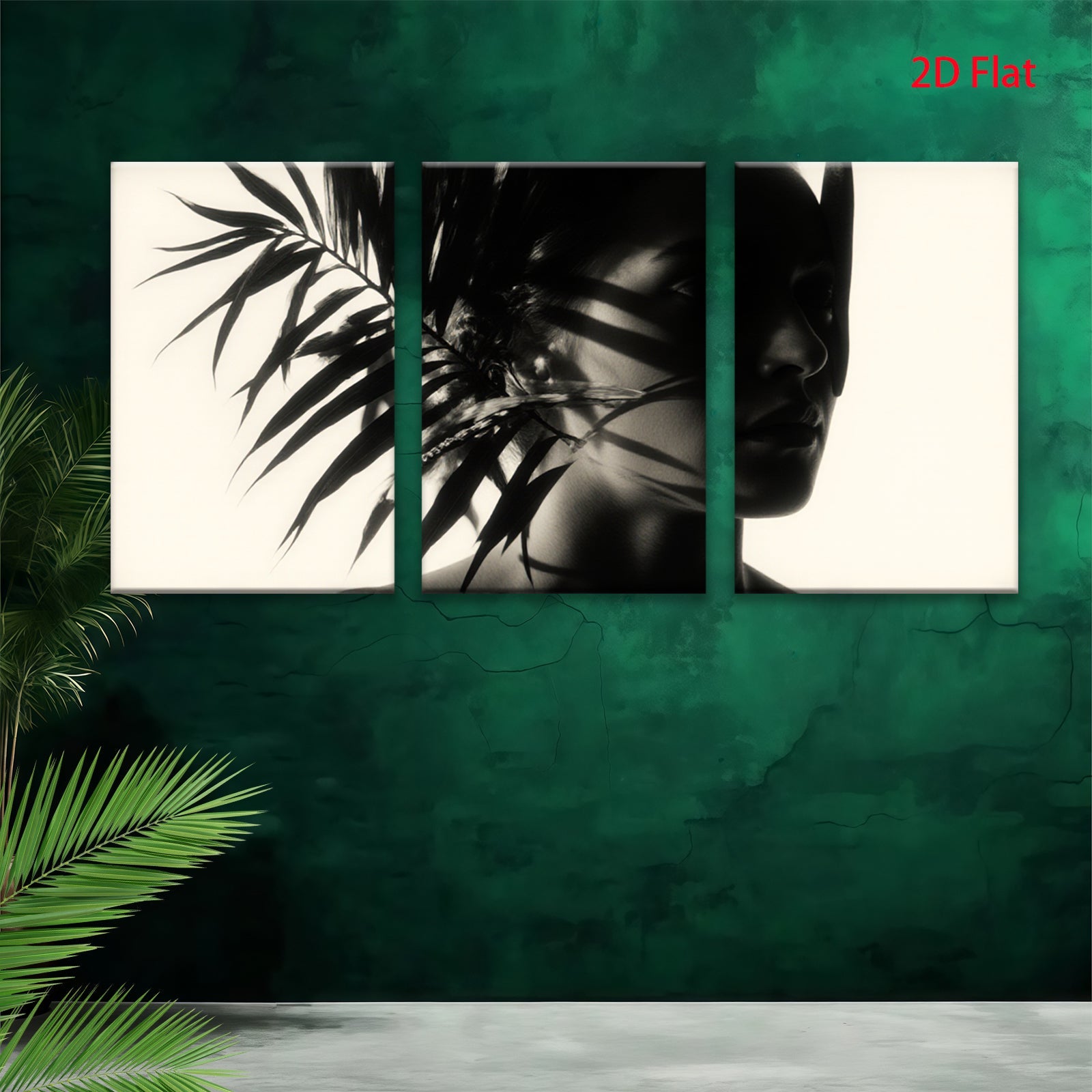 2D flat 1pc Mystical Portrait Sunlight Shadow Wall Art for Living Room Bedroom Gallery Wrapped Canvas Prints Modern Farmhouse Decor Coastal Vibes Botanical Design