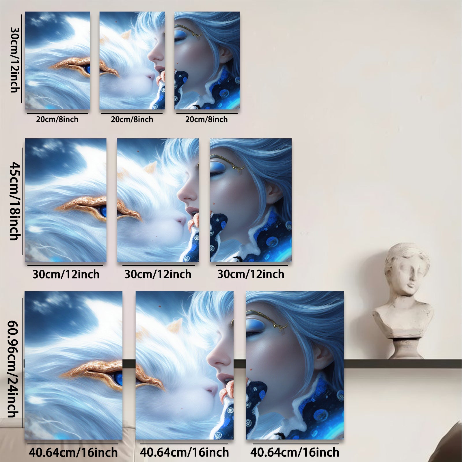 2D flat 1pc Mystical White Tiger Spirit Portrait Fantasy Art Wall Decor Living Room Bedroom Modern Canvas Prints Home Decorations Gift Ideas Trending Now