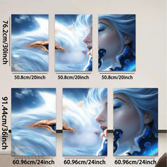 2D flat 1pc Mystical White Tiger Spirit Portrait Fantasy Art Wall Decor Living Room Bedroom Modern Canvas Prints Home Decorations Gift Ideas Trending Now