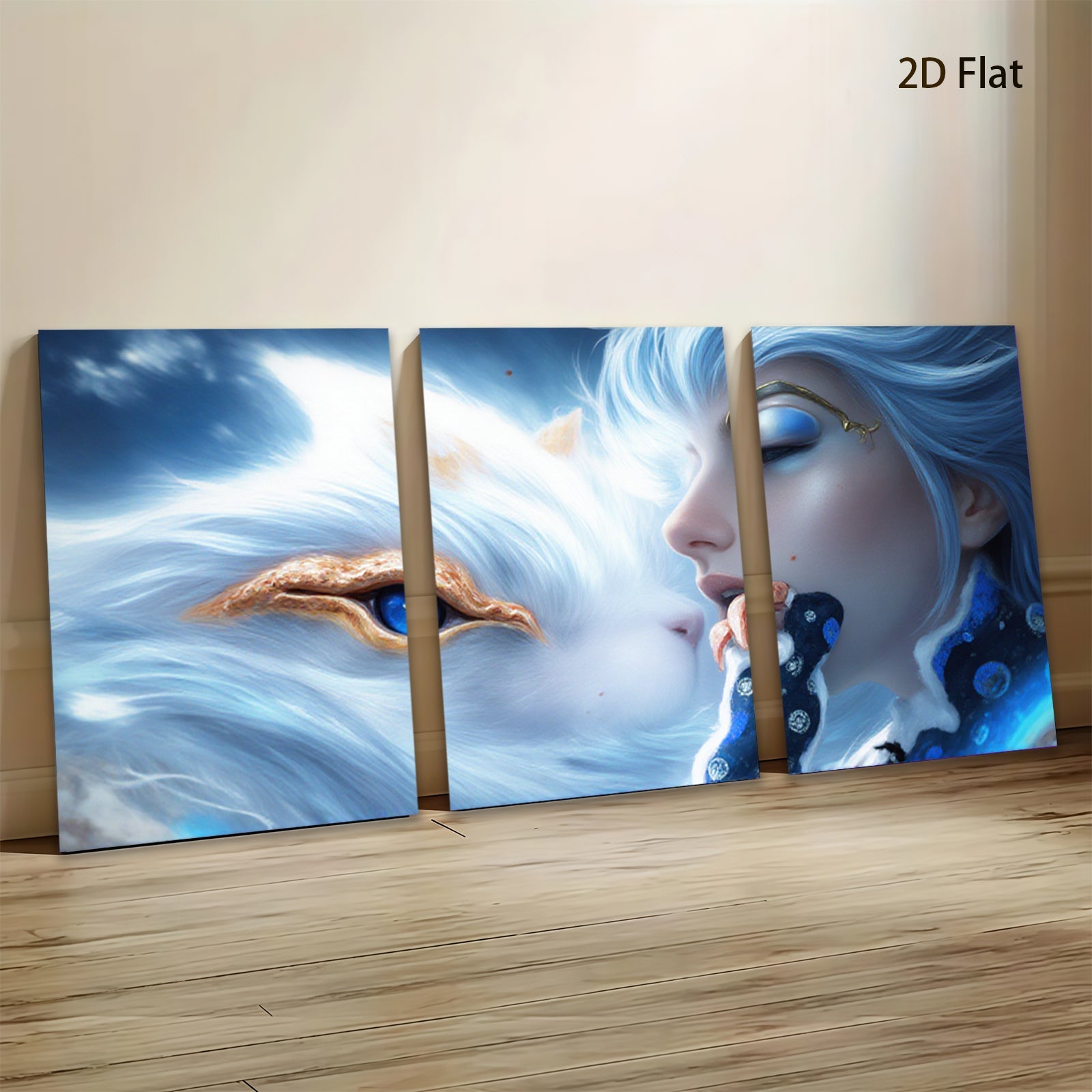 2D flat 1pc Mystical White Tiger Spirit Portrait Fantasy Art Wall Decor Living Room Bedroom Modern Canvas Prints Home Decorations Gift Ideas Trending Now