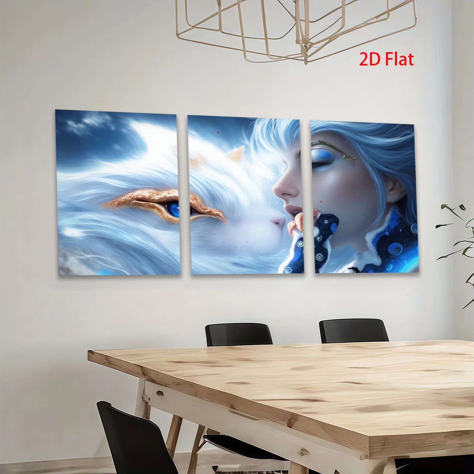 2D flat 1pc Mystical White Tiger Spirit Portrait Fantasy Art Wall Decor Living Room Bedroom Modern Canvas Prints Home Decorations Gift Ideas Trending Now