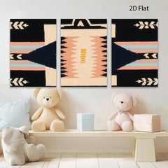 2D flat 1pc Navajo geometric textile wall art bedroom living room farmhouse rustic modern gallery wrapped canvas print