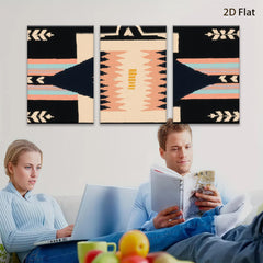 2D flat 1pc Navajo geometric textile wall art bedroom living room farmhouse rustic modern gallery wrapped canvas print