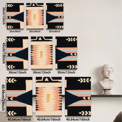 2D flat 1pc Navajo geometric textile wall art bedroom living room farmhouse rustic modern gallery wrapped canvas print