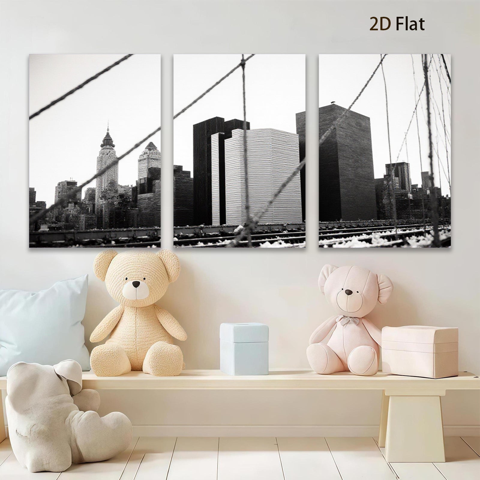 2D flat 1pc New York City Skyline Abstract Wall Art Decor Modern Home Office Living Room Canvas Prints Framed Ready to Hang Gallery Wrapped Gift Ideas Trending Now