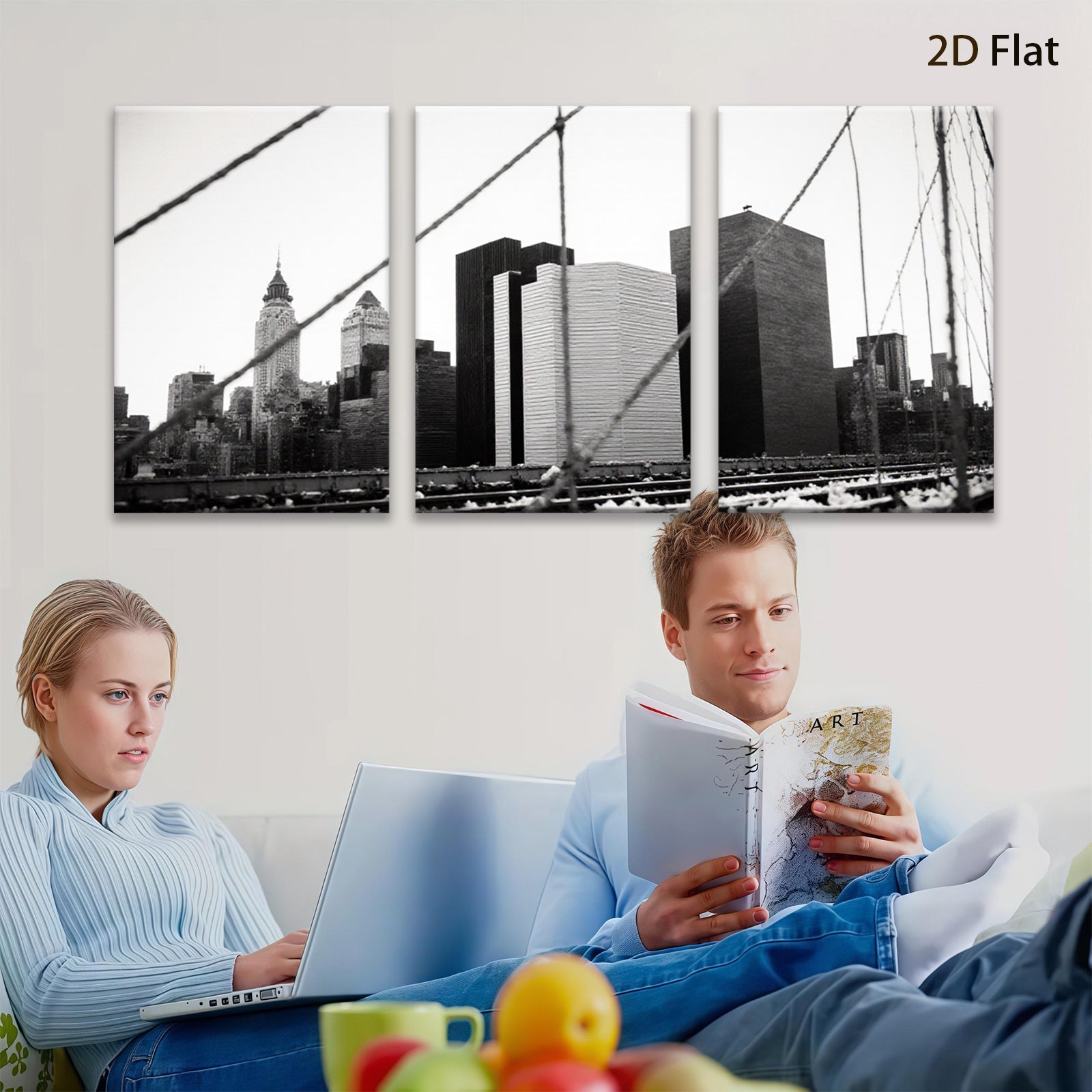2D flat 1pc New York City Skyline Abstract Wall Art Decor Modern Home Office Living Room Canvas Prints Framed Ready to Hang Gallery Wrapped Gift Ideas Trending Now