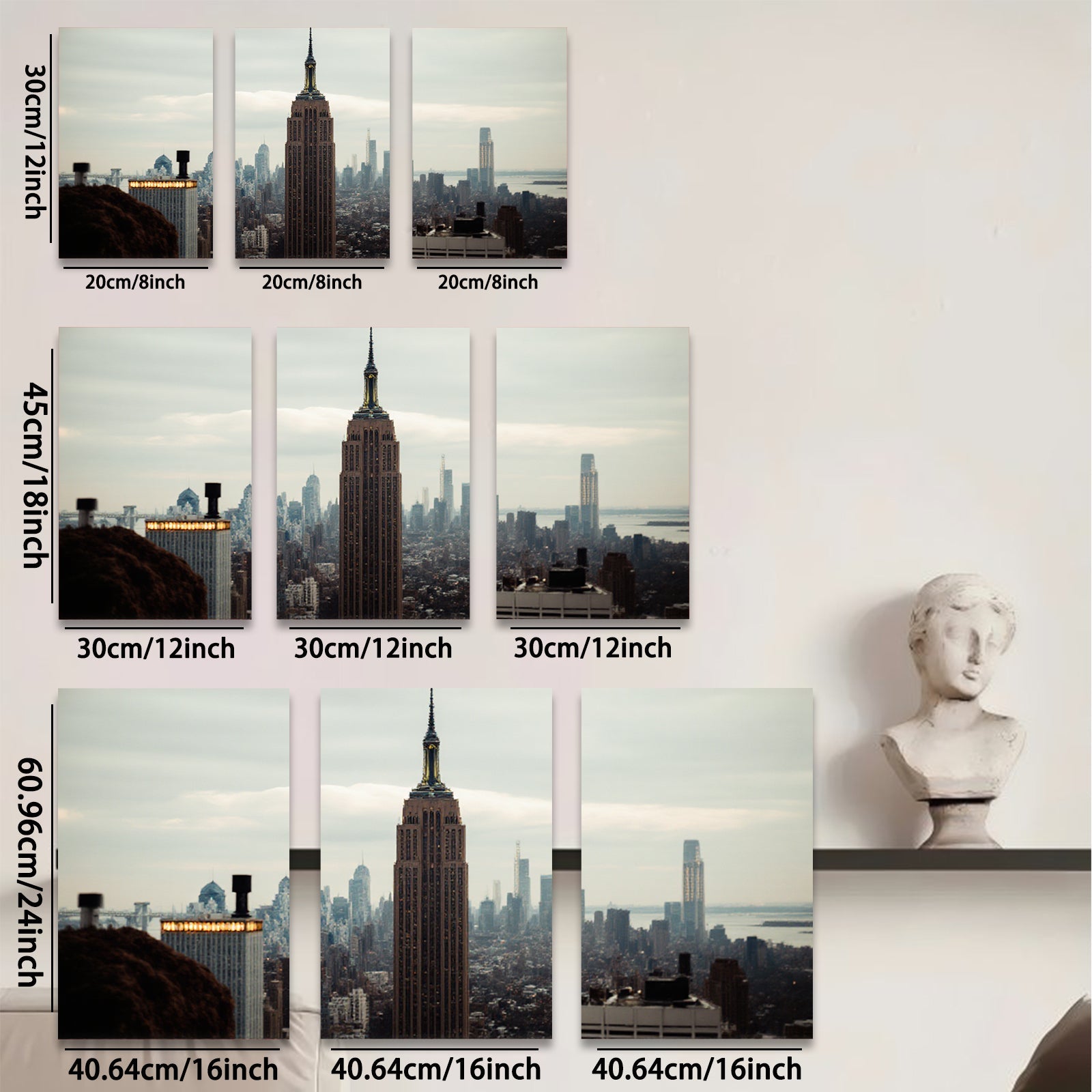 2D flat 1pc New York City Skyline Towering Buildings Modern Wall Art Decor Living Room Bedroom Office Canvas Prints Frameless Home Decorations Gift Ideas Trending Now