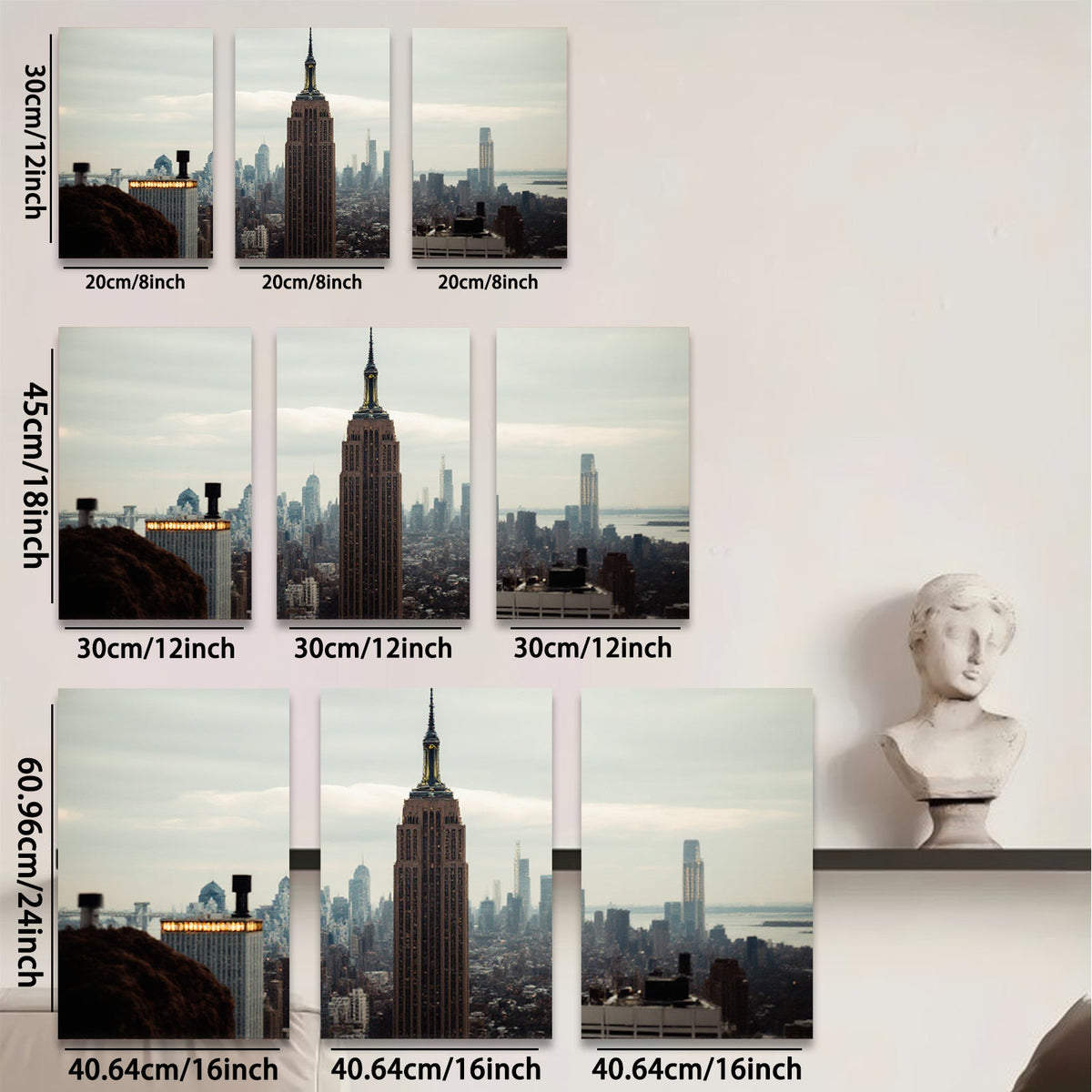 2D flat 1pc New York City Skyline Towering Buildings Modern Wall Art Decor Living Room Bedroom Office Canvas Prints Frameless Home Decorations Gift Ideas Trending Now