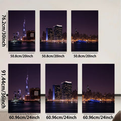 2D flat 1pc New York City skyline night view wall art bedroom living room home decor modern farmhouse gallery wrapped canvas prints