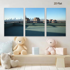 2D flat 1pc New York City skyline vista modern farmhouse wall art living room bedroom decor gallery wrapped canvas prints for home office stylish