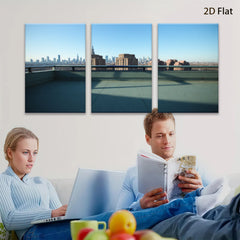 2D flat 1pc New York City skyline vista modern farmhouse wall art living room bedroom decor gallery wrapped canvas prints for home office stylish