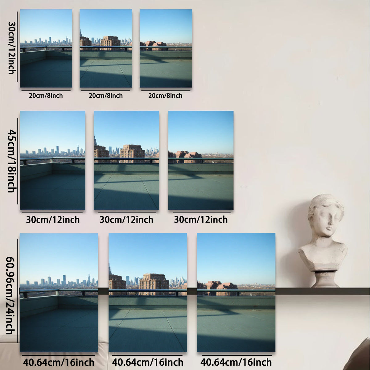 2D flat 1pc New York City skyline vista modern farmhouse wall art living room bedroom decor gallery wrapped canvas prints for home office stylish