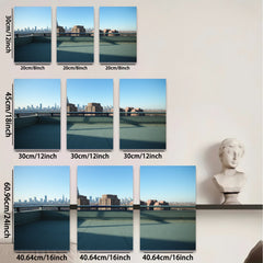 2D flat 1pc New York City skyline vista modern farmhouse wall art living room bedroom decor gallery wrapped canvas prints for home office stylish