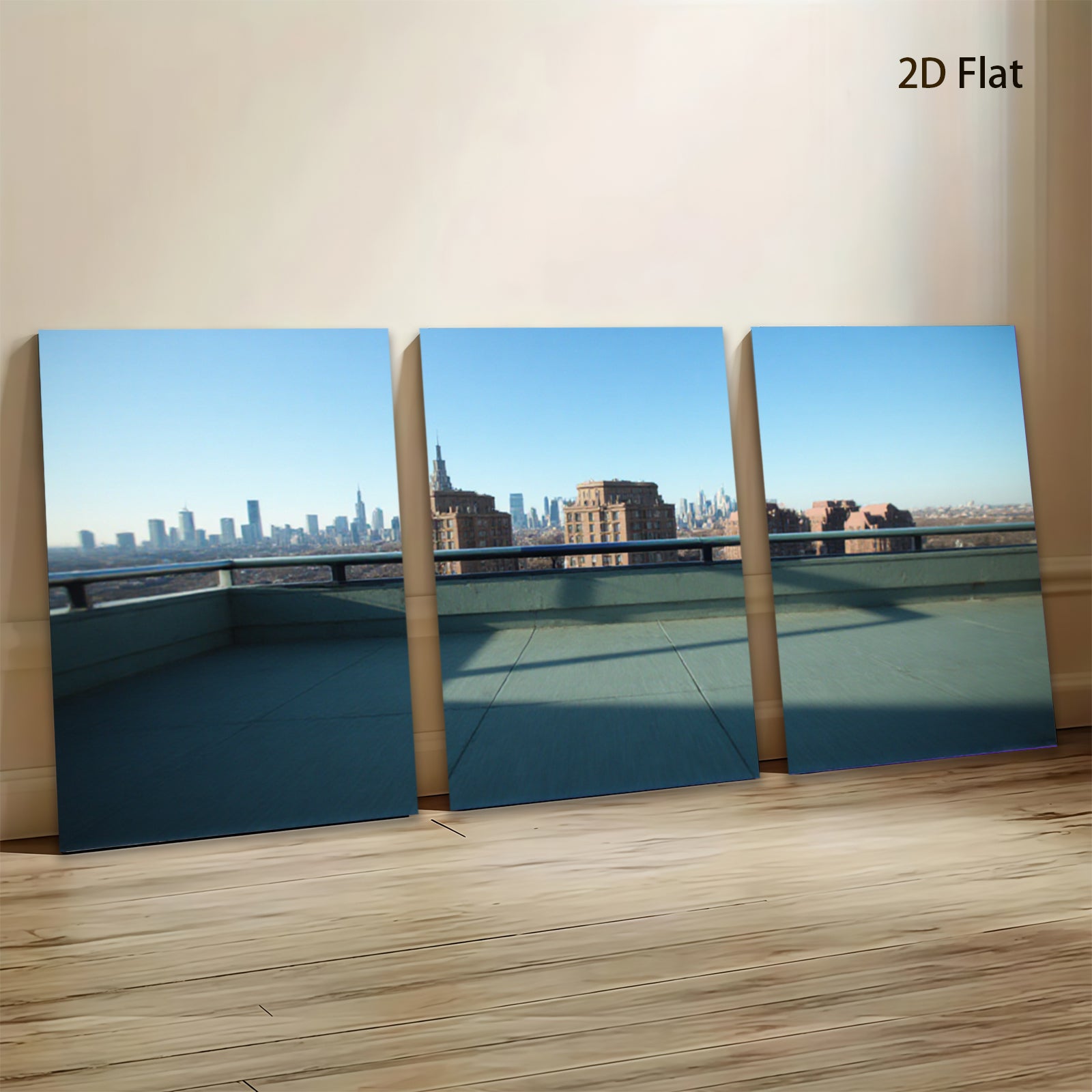 2D flat 1pc New York City skyline vista modern farmhouse wall art living room bedroom decor gallery wrapped canvas prints for home office stylish
