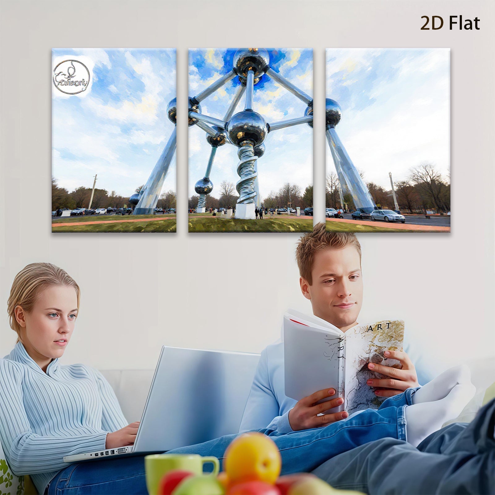 2D flat 1pc Oklahoma City Sculpture Brilliant Modern Art Wall Decor Living Room Bedroom Office Canvas Prints Farmhouse Style Gallery Wrapped