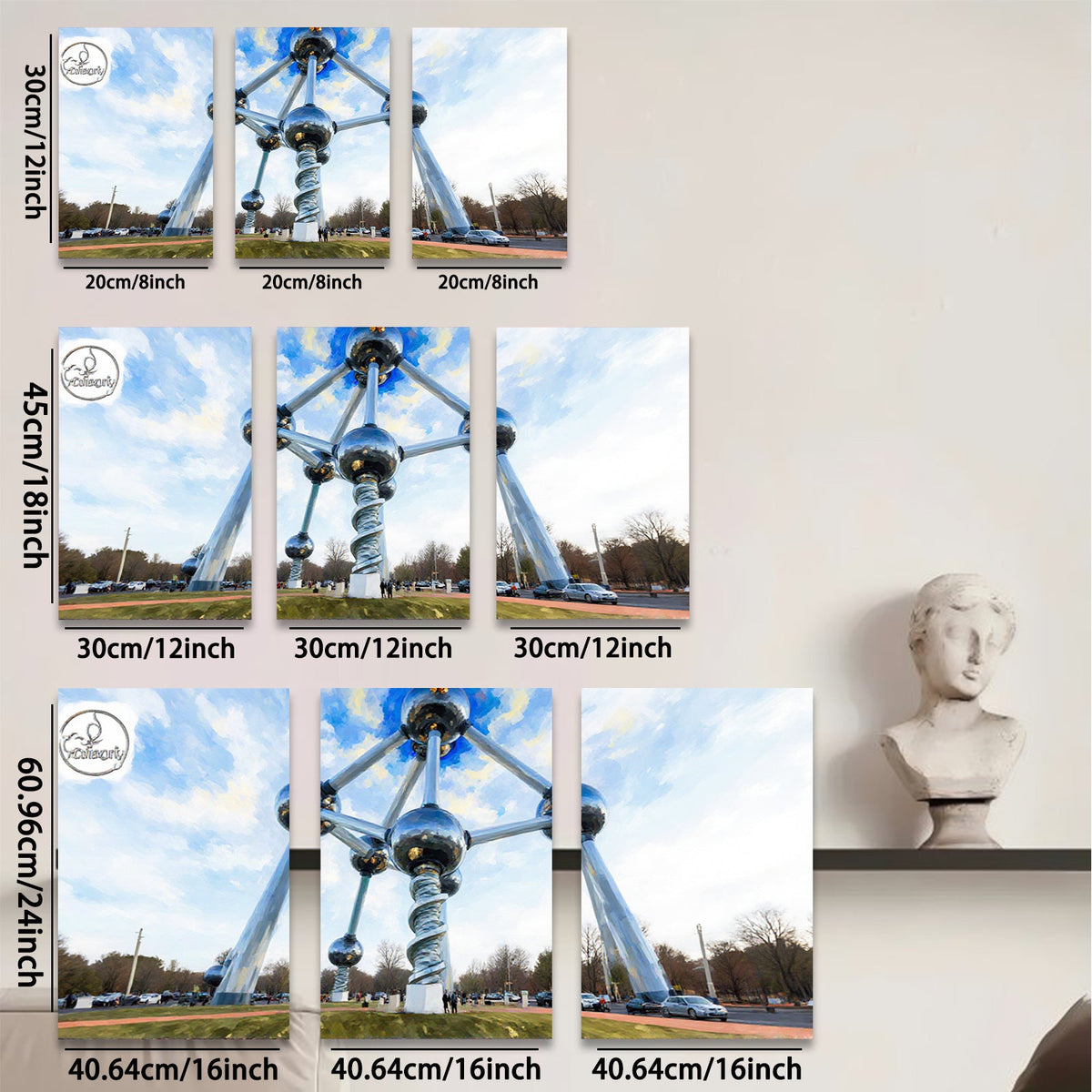 2D flat 1pc Oklahoma City Sculpture Brilliant Modern Art Wall Decor Living Room Bedroom Office Canvas Prints Farmhouse Style Gallery Wrapped