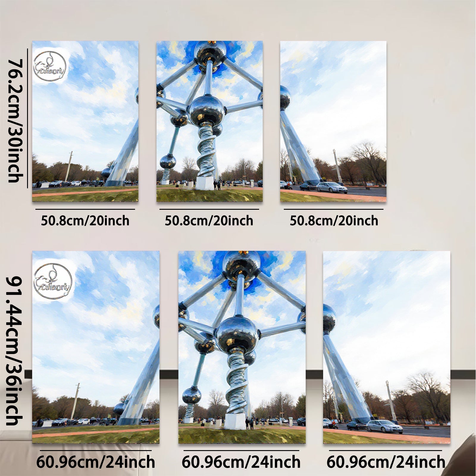 2D flat 1pc Oklahoma City Sculpture Brilliant Modern Art Wall Decor Living Room Bedroom Office Canvas Prints Farmhouse Style Gallery Wrapped