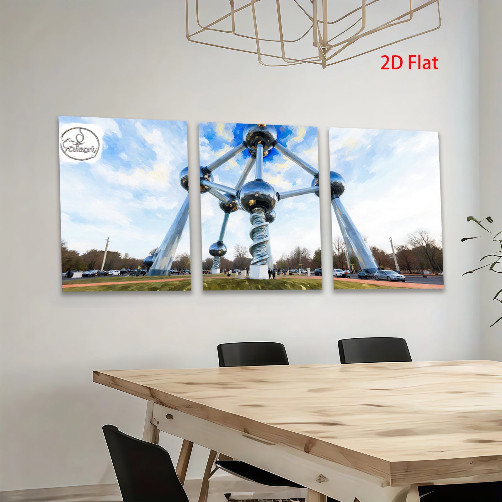 2D flat 1pc Oklahoma City Sculpture Brilliant Modern Art Wall Decor Living Room Bedroom Office Canvas Prints Farmhouse Style Gallery Wrapped