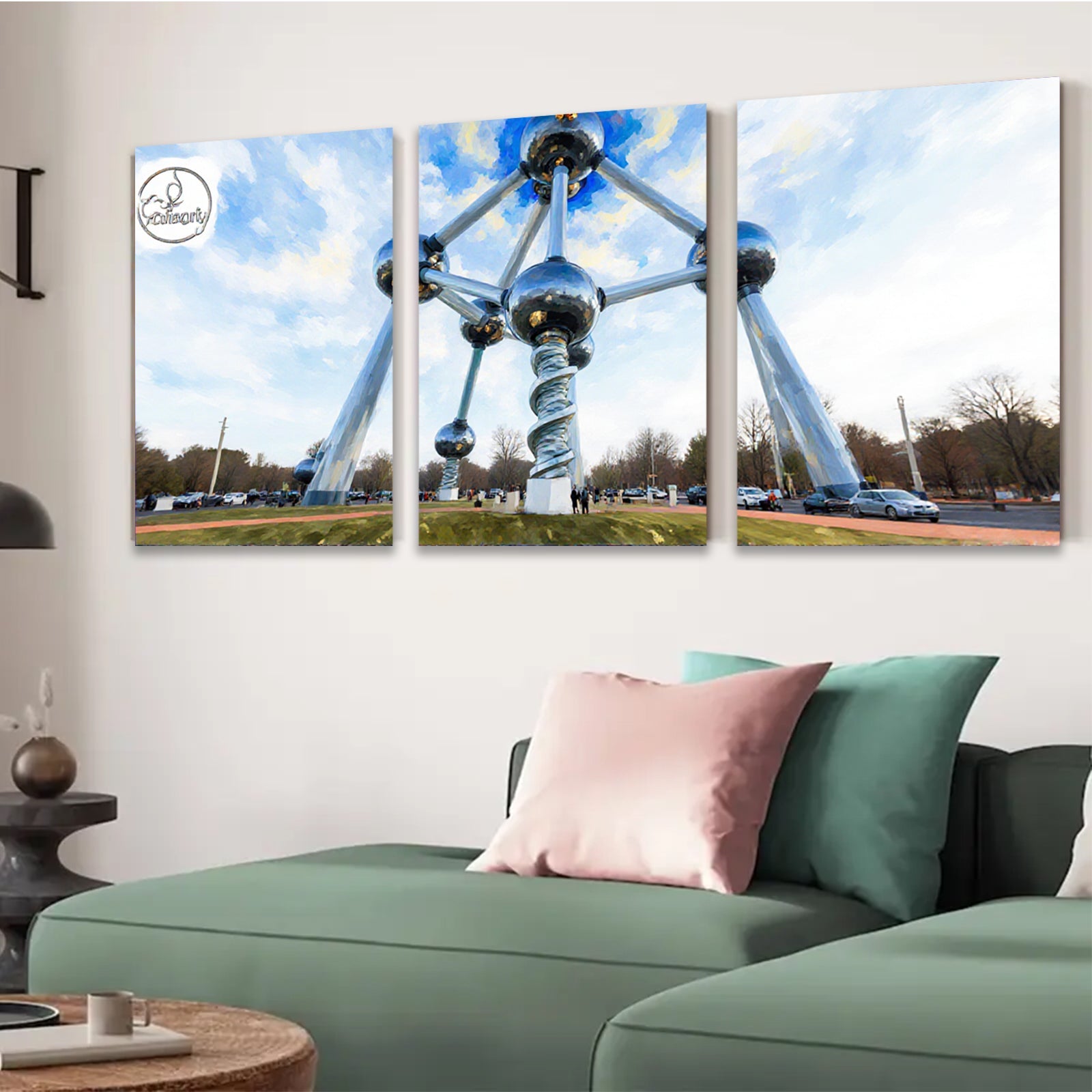 2D flat 1pc Oklahoma City Sculpture Brilliant Modern Art Wall Decor Living Room Bedroom Office Canvas Prints Farmhouse Style Gallery Wrapped