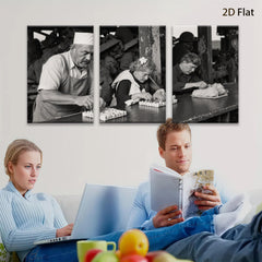 2D flat 1pc Old World Charm Baking Scene Kitchen Decor Farmhouse Wall Art Rustic Living Room Canvas Prints Modern Minimalist Gallery Wrapped