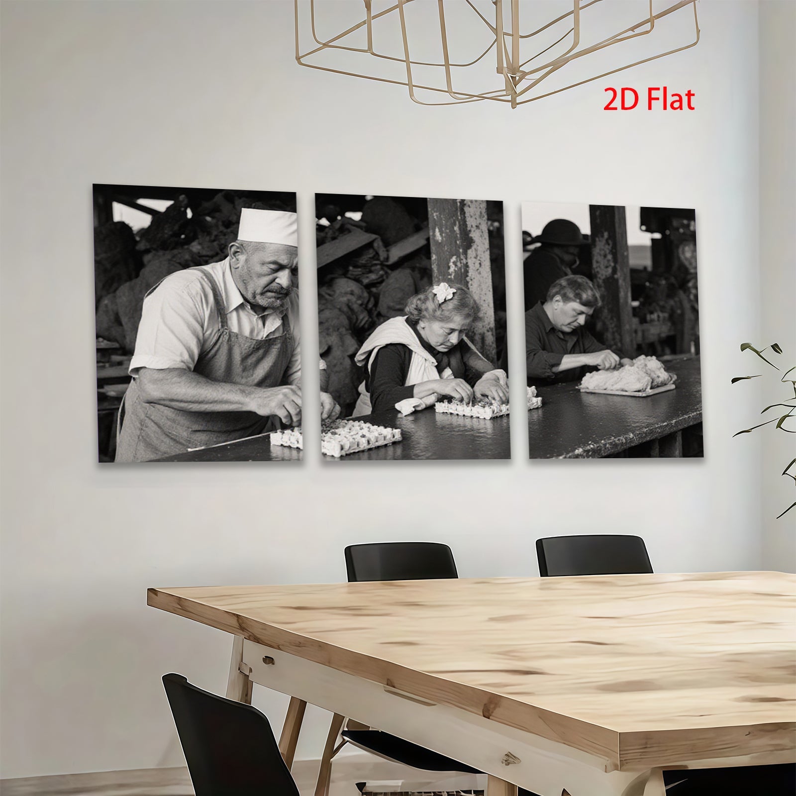 2D flat 1pc Old World Charm Baking Scene Kitchen Decor Farmhouse Wall Art Rustic Living Room Canvas Prints Modern Minimalist Gallery Wrapped