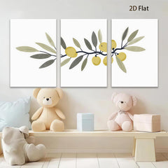 2D flat 1pc Olive Branch Painting Botanical Wall Art Decor Farmhouse Living Room Bedroom Kitchen Home Office Gallery Wrapped Canvas Prints Modern Minimalist Artwork Trending Now
