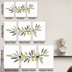 2D flat 1pc Olive Branch Painting Botanical Wall Art Decor Farmhouse Living Room Bedroom Kitchen Home Office Gallery Wrapped Canvas Prints Modern Minimalist Artwork Trending Now
